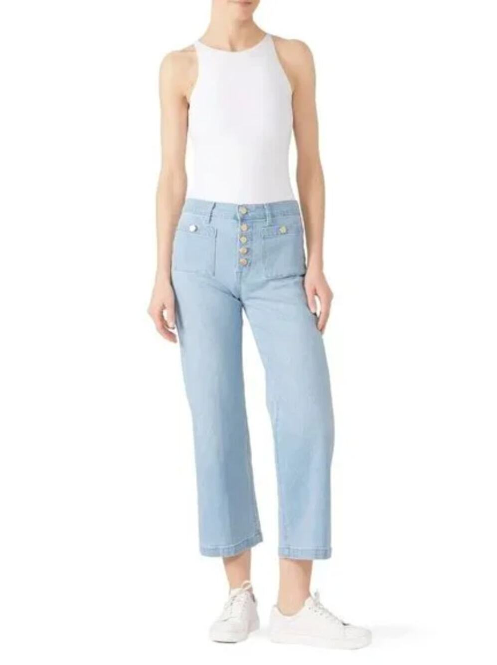 J Brand Joan Elara Light Blue Denim High Rise Crop Jeans